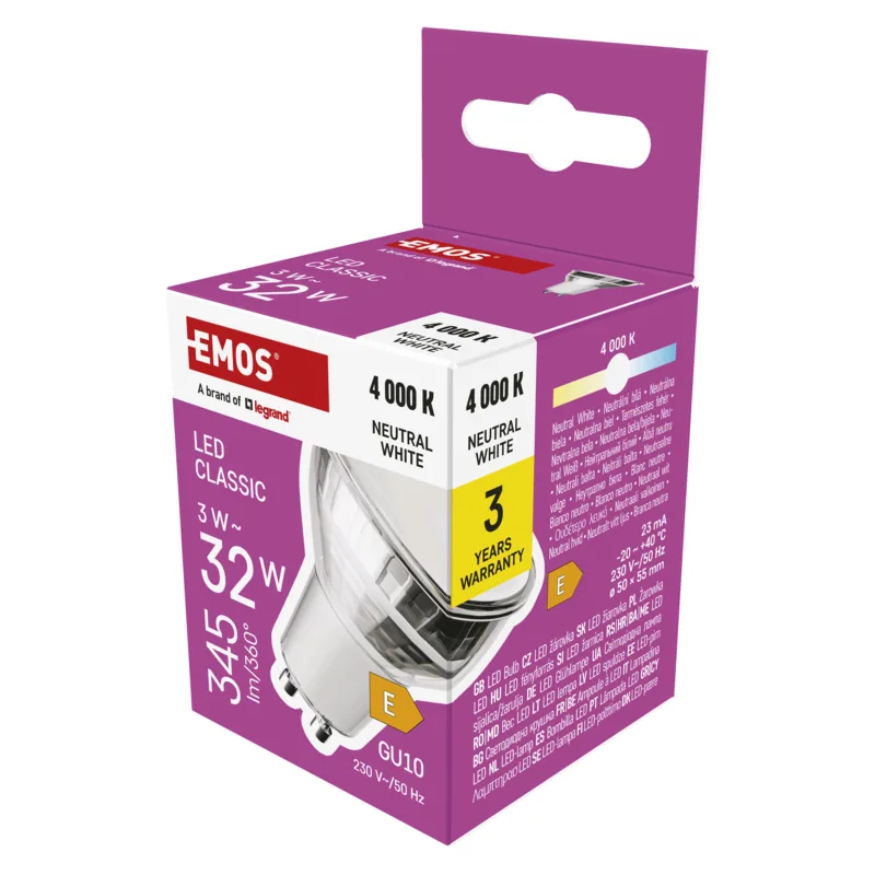 LED CLS MR16 3W (32W) 345lm GU10 NW 1525730427