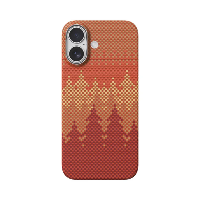 Comma kryt Woven Kevlar Magnetic Shockproof Case pre iPhone 17 - Pinery Forest