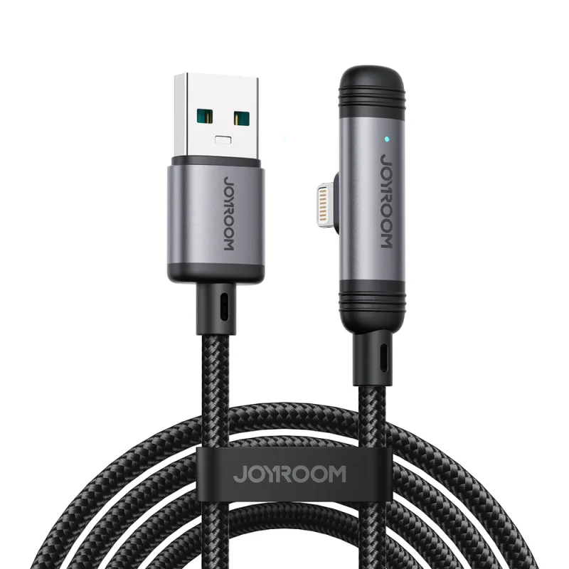 Rad Joyroom S-A56 EnjoyX Series 90° USB-A - kábel Lightning 3A 1,2 m - čierny