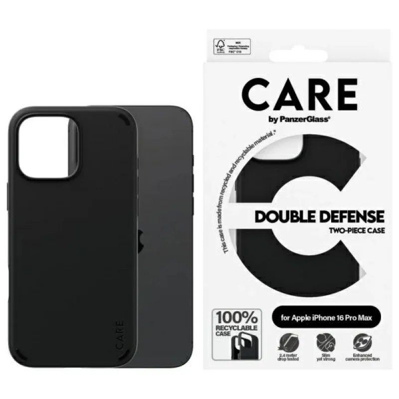 CARE by PanzerGlass Feature Double Defense Case pre iPhone 16 Pro – čierne
