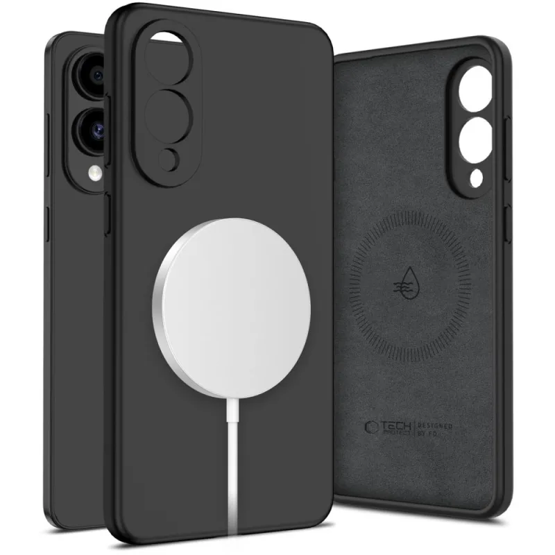 Puzdro Tech-Protect Liquid Silicone MagSafe pre Samsung Galaxy S25 Edge - čierne