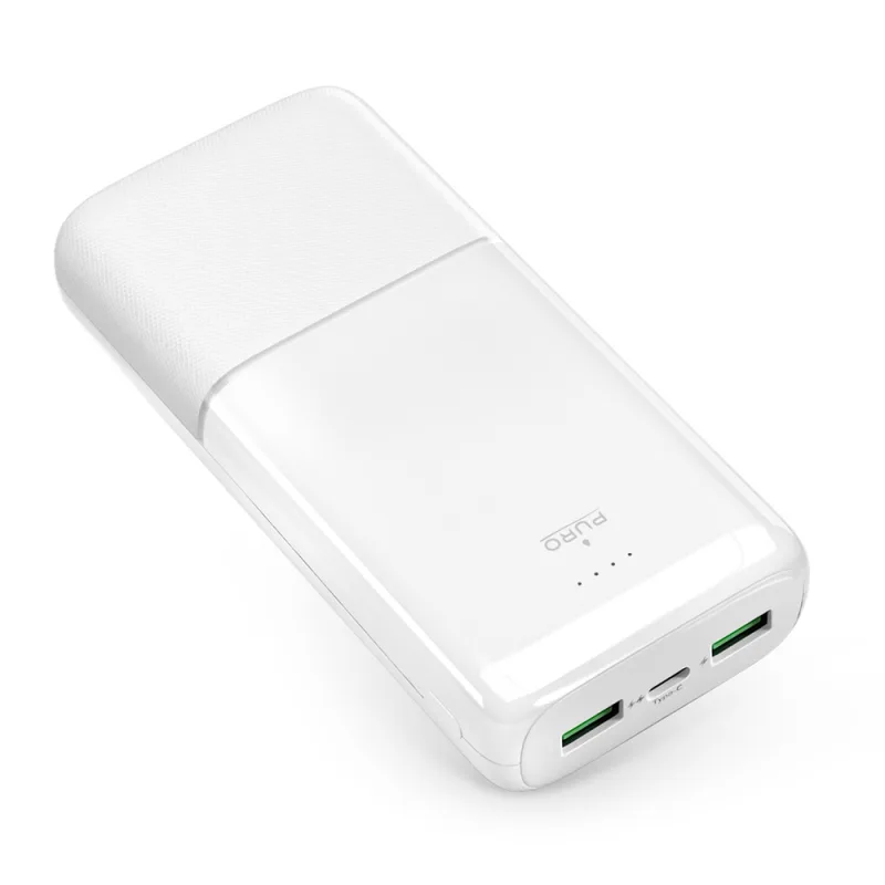 Powerbanka Puro DAILY 20 PLUS 20000mAh 2x USB-A / 1x USB-C 22,5W PD AFC - biela
