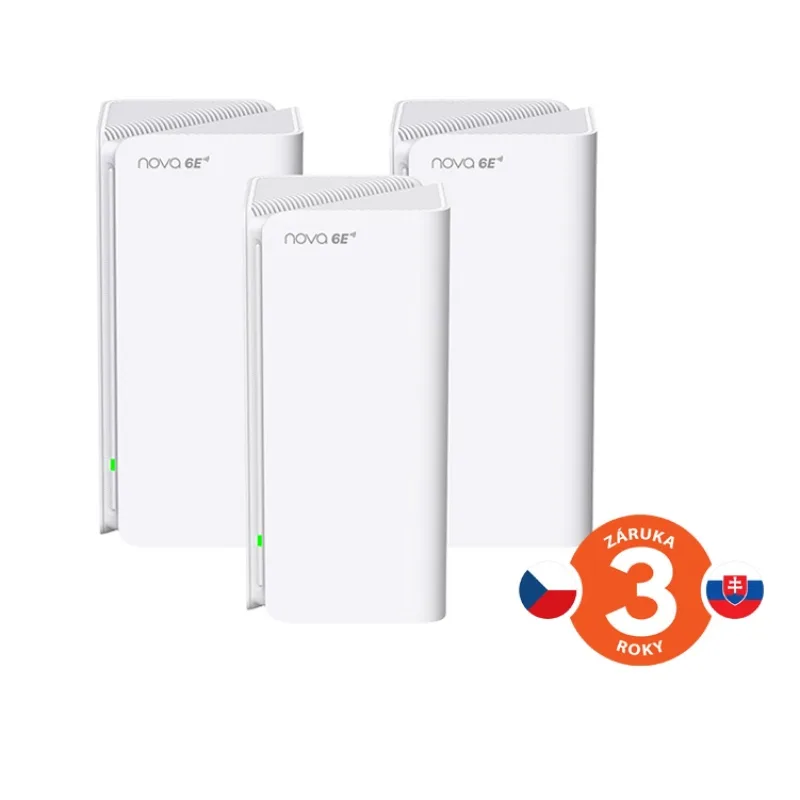 Tenda Nova MX21 Pro (3-pack) WiFi6E AXE5700 Mesh Gigabit systém, 9x GLAN/…