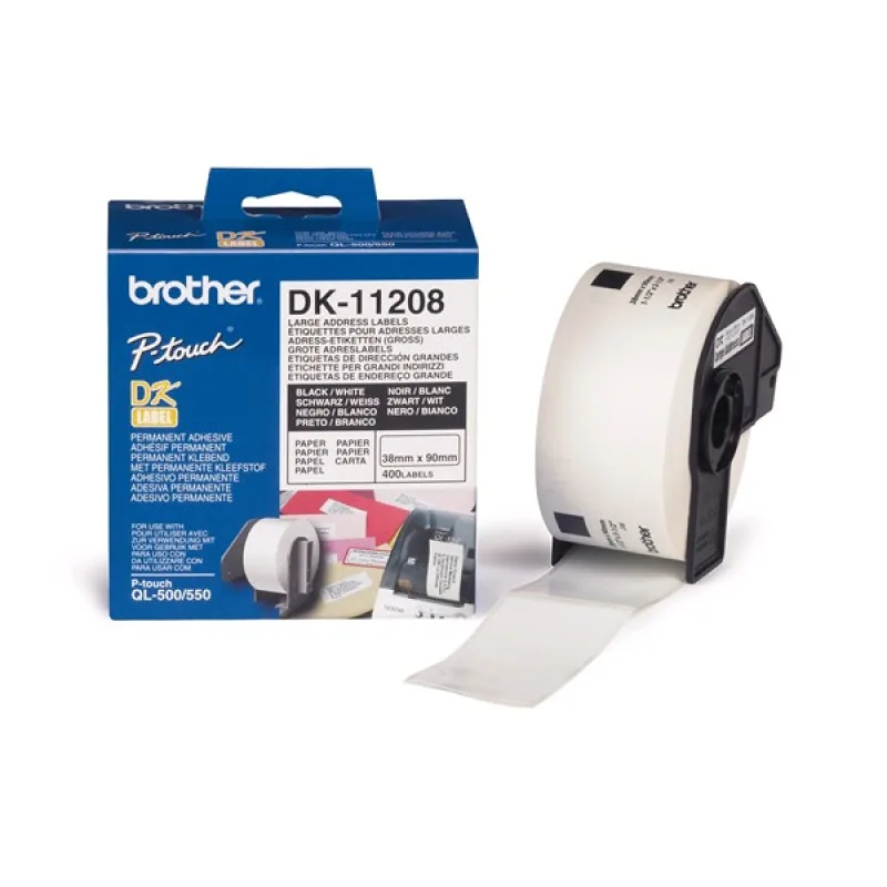 BROTHER DK-11208 Široké adresné štítky 38x 90 mm (400 ks) DK11208