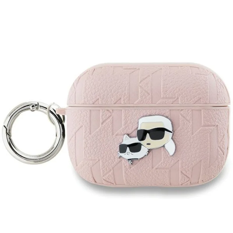 Karl Lagerfeld Monogram Karl & Choupette Head puzdro pre AirPods Pro 2 - ružové
