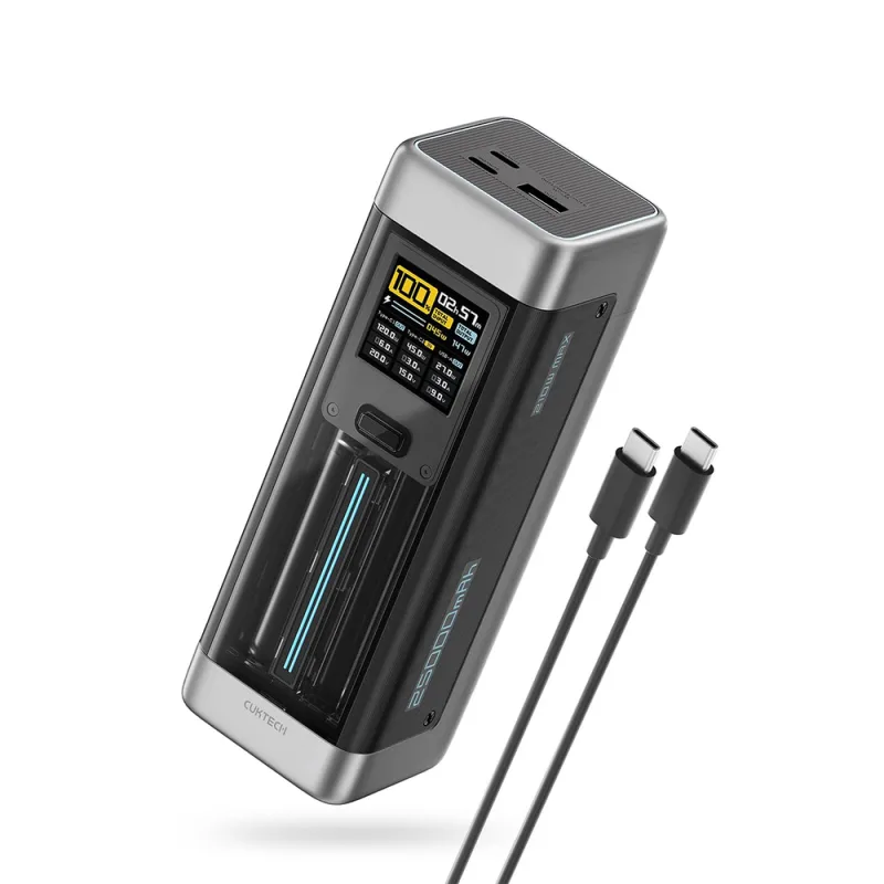 Powerbanka Cuktech CUK00P23GLBK 210W 25000mAh Powerbanka 2 x USB-C 1 x USB-A - čierna