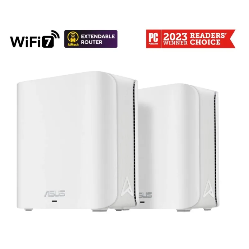 ASUS ZenWifi BD4 2-pack, WiFi7 Extendable Router, AiMesh, 2x WAN/ LAN…