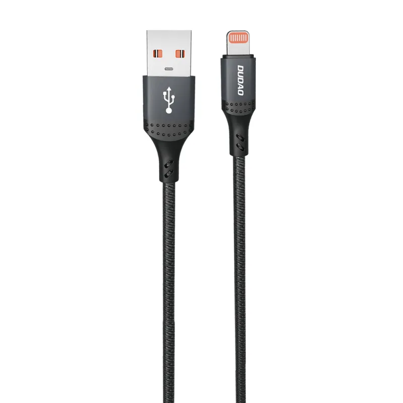Dudao 3A 30W L3SL USB-A – Lightning kábel opletený 1,2 m – čierny