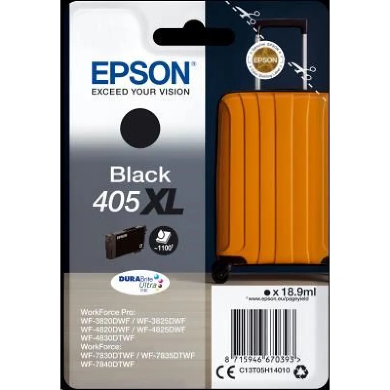 Čierny atrament EPSON Single Pack Black 405XL Durabrite Ultra C13T05H14010