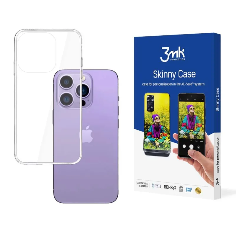 Silikónový obal na iPhone 14 Pro Max zo série 3mk Skinny Case - priehľadný