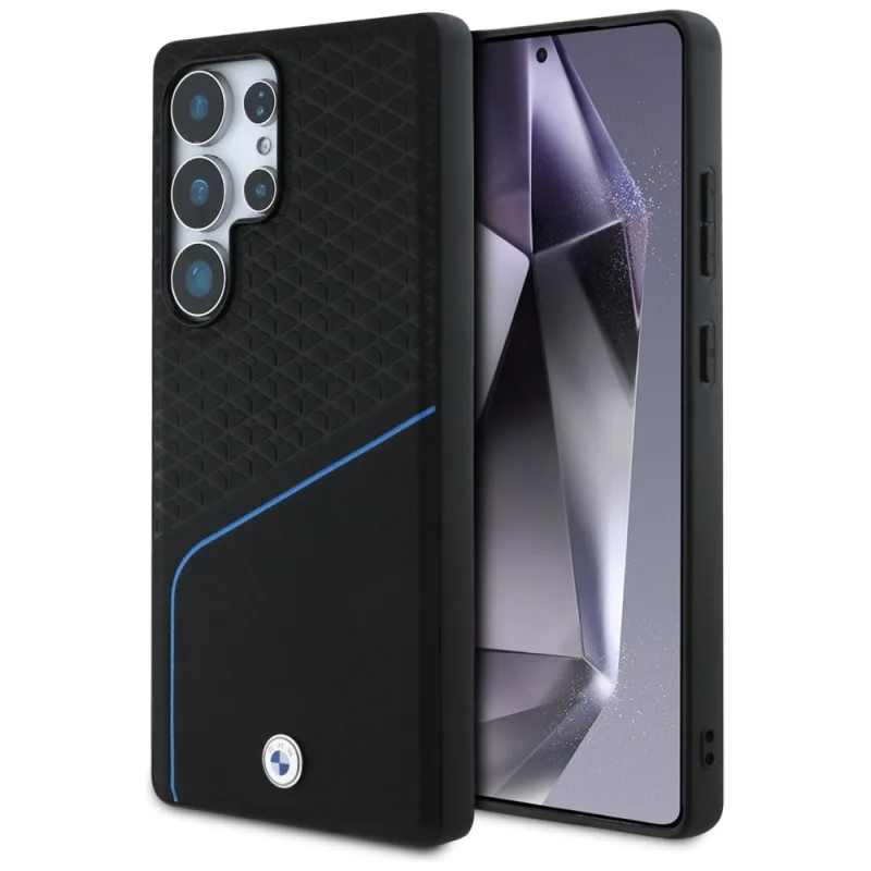 BMW Leather Textured and Smooth MagSafe puzdro pre Samsung Galaxy S25 Ultra - čierne