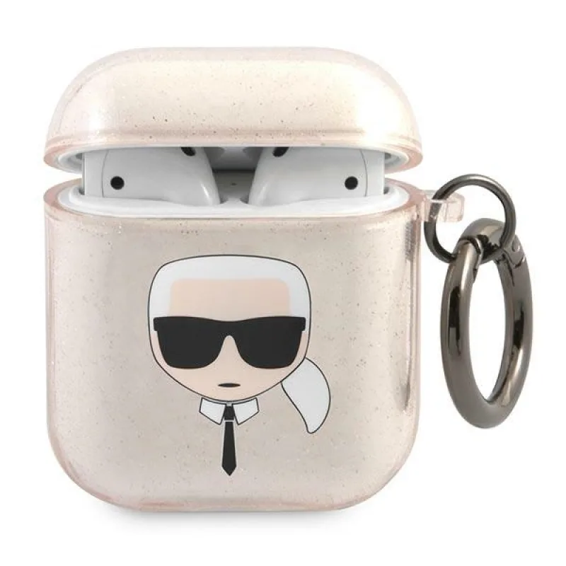 Karl Lagerfeld Glitter Karl's Head Case pre AirPods 1/2 – zlaté