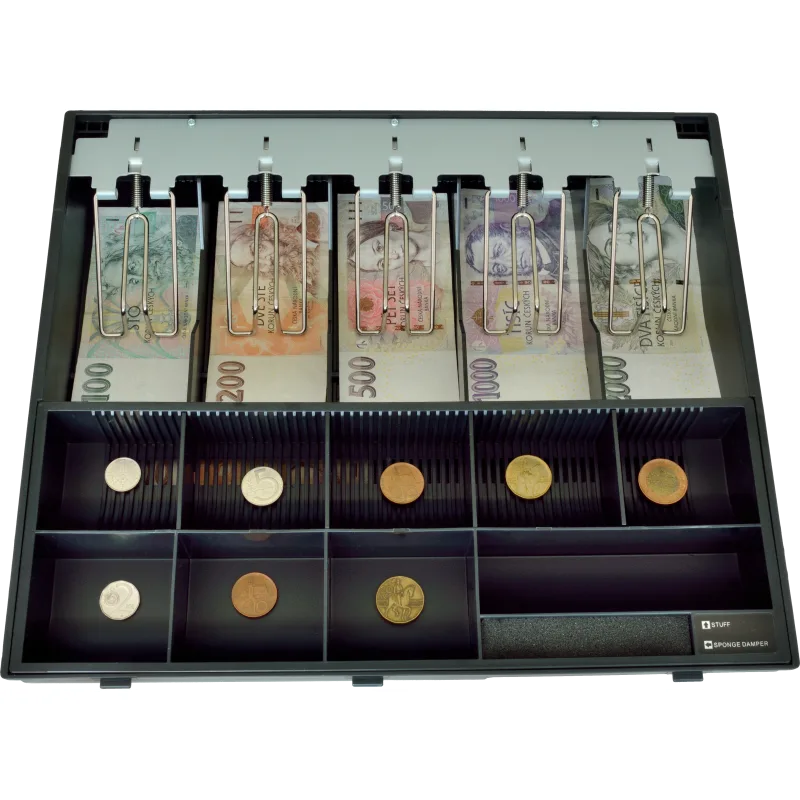 Plastový zakladač na peniaze pre C425, kovové držiaky bankoviek EKN9020