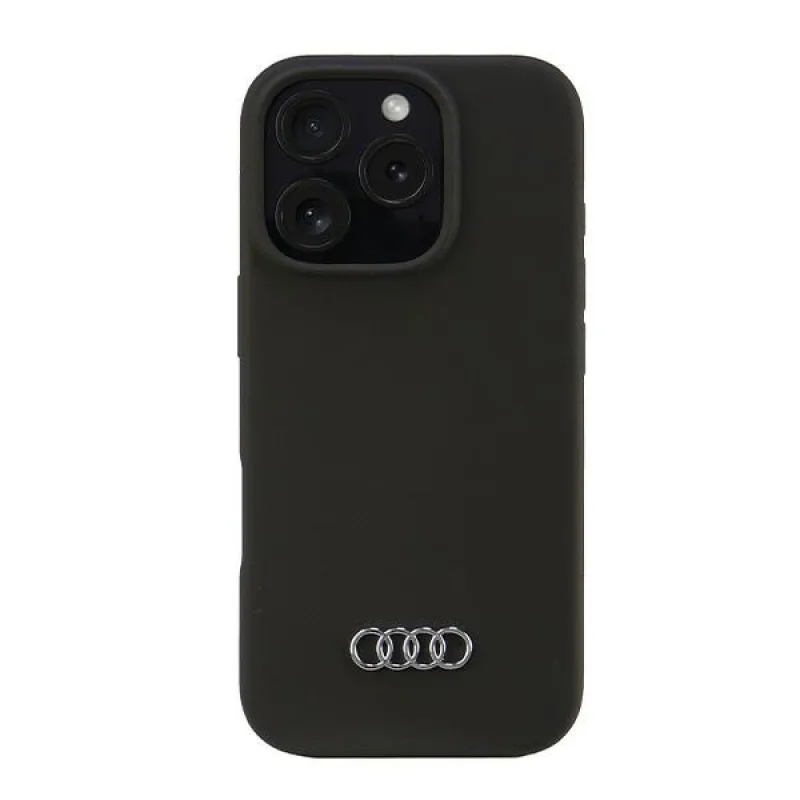 Audi silikónové puzdro iPhone 16 Pro 6,3" čierne/čierne pevné puzdro AU-LSRIP16P-Q3/D1-BK