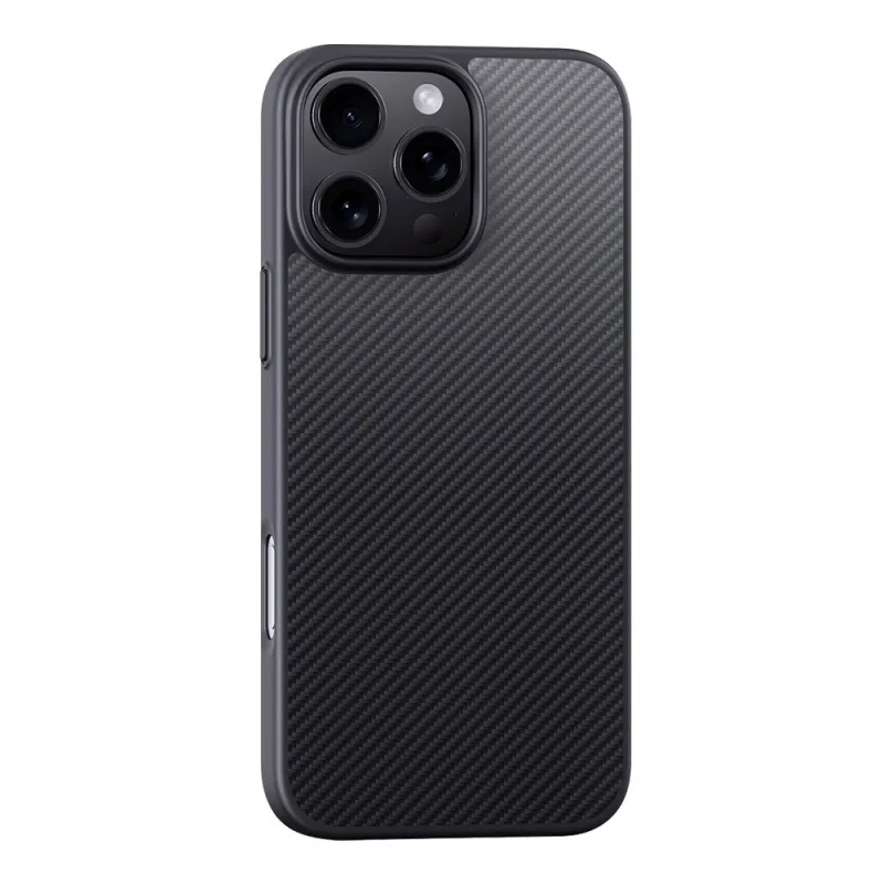 Devia kryt Kevlar Ultra-Thin Magnetic Shockproof Case pre iPhone 16 Plus - Black