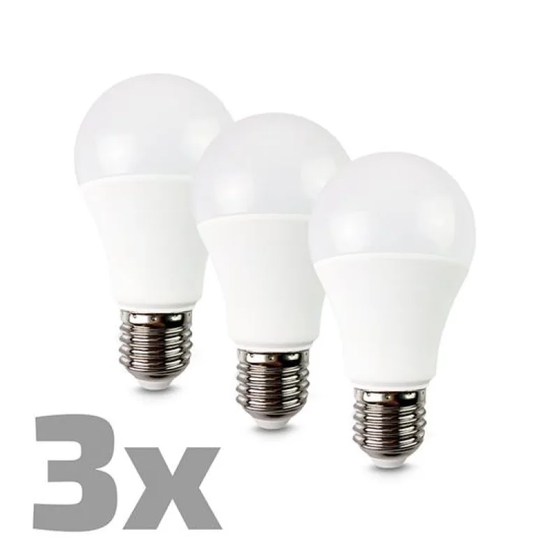 Solight LED žiarovka 3-pack, klasický tvar, 12W, E27, 3000K, 270°, 1080lm…