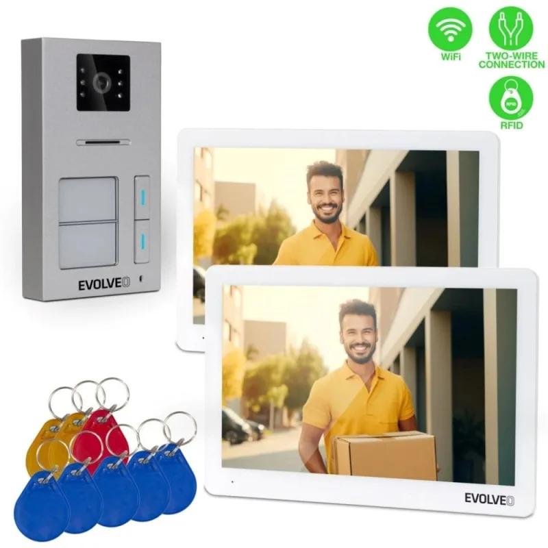 EVOLVEO DoorPhone 20-2W - 2 drôtový videotelefón s aplikáciou pre dve…