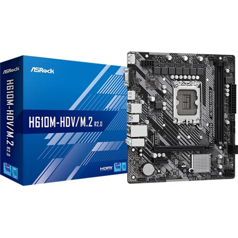 ASRock MB Sc LGA1700 H610M-HDV/ M.2 R2.0, Intel H610, 2xDDR4, 1xDP, …