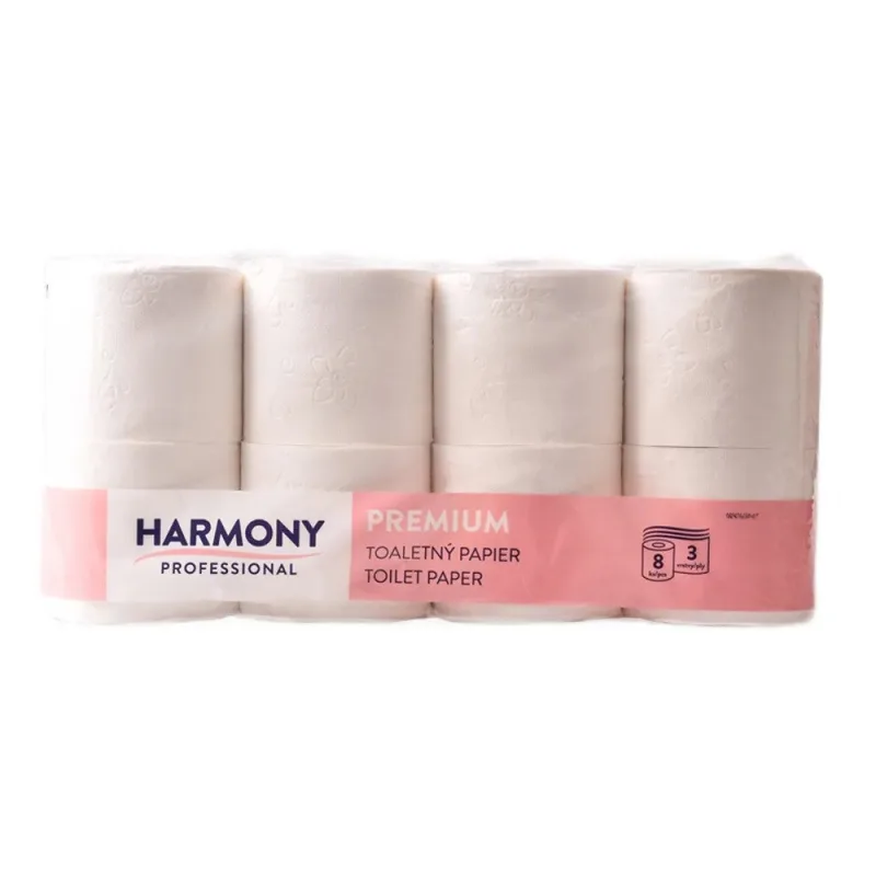 Toaletný papier HARMONY Professional 3-vrstvy/ 8ks - 29,5m, 250 útržkov