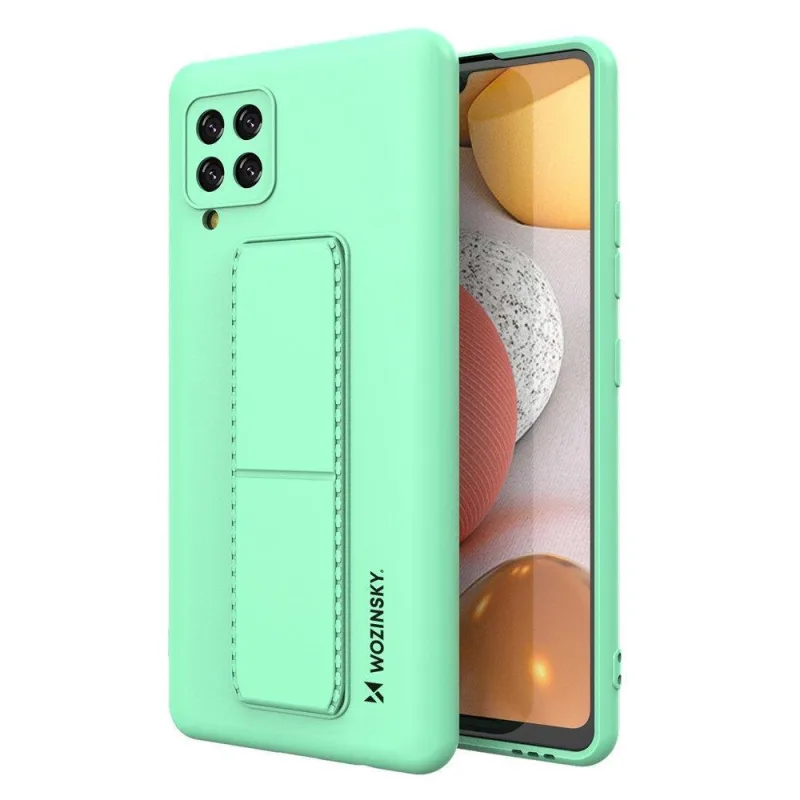 Wozinsky Kickstand Case silikónové puzdro so stojanom pre Samsung Galaxy A42 5G mint