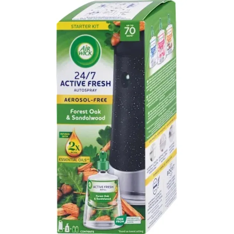 Air wick Difuzér a náplň do osviežovača vzduchu 24/7 Active Fresh dub a santalové drevo, 228 ml