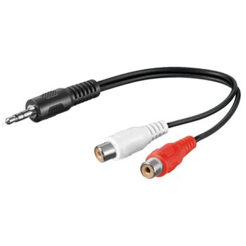 PremiumCord Kábel Jack 3.5mm-2xCINCH M/ F 20cm kjackcinf02