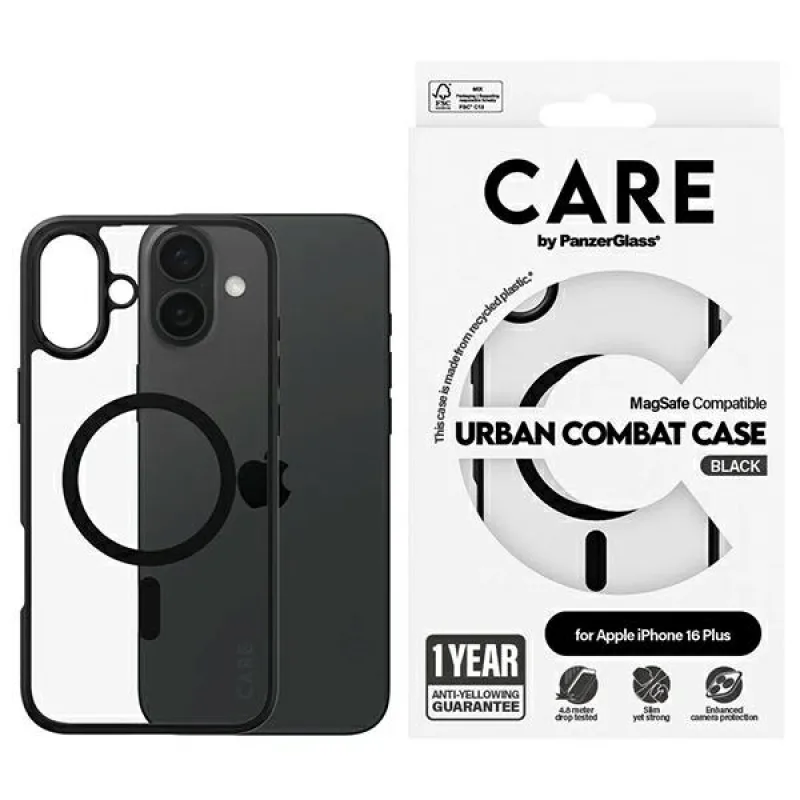 CARE by PanzerGlass Flagship Urban Case MagSafe pre iPhone 16 Plus – priehľadné