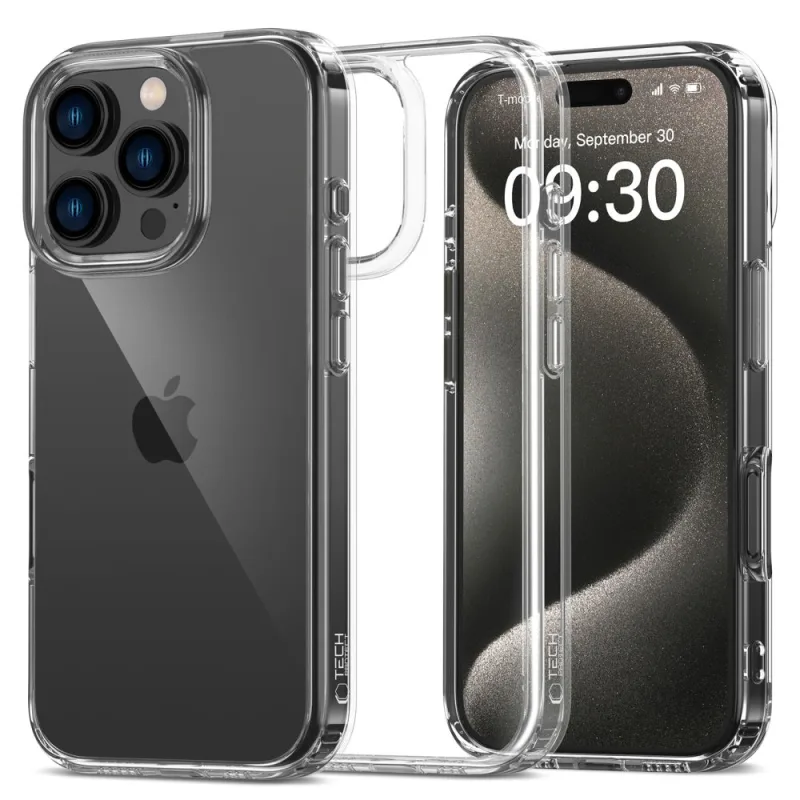 Hybridné puzdro Tech-Protect FlexAir pre iPhone 16 Pro – priehľadné