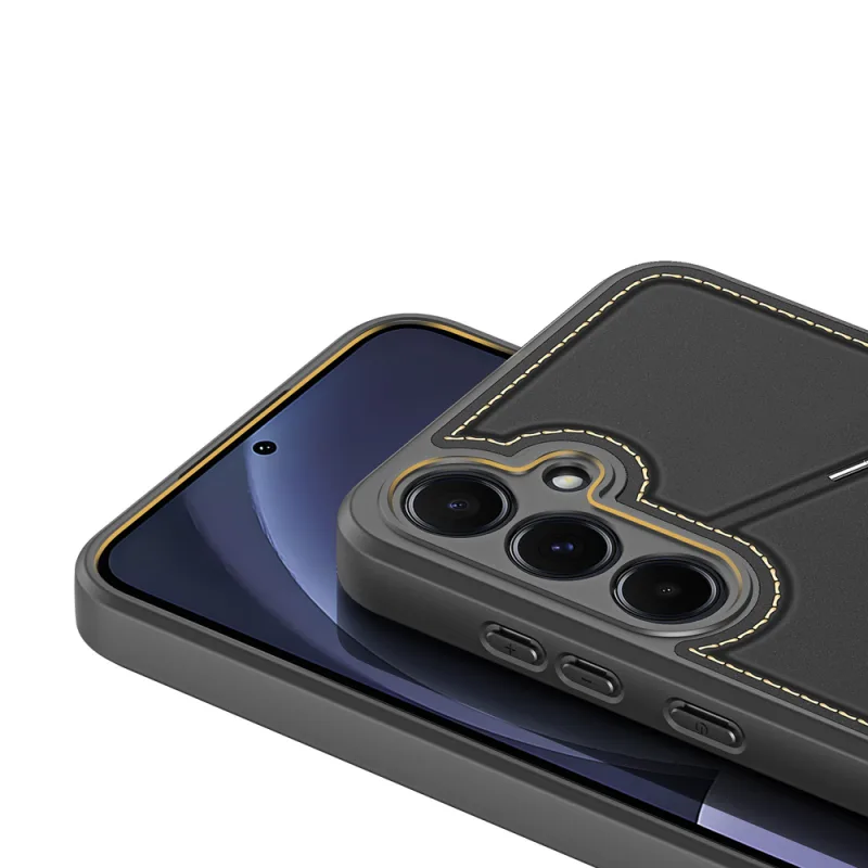 Puzdro Dux Ducis Rafi II pre Samsung Galaxy S25+ so stojanom a peňaženkou - čierne