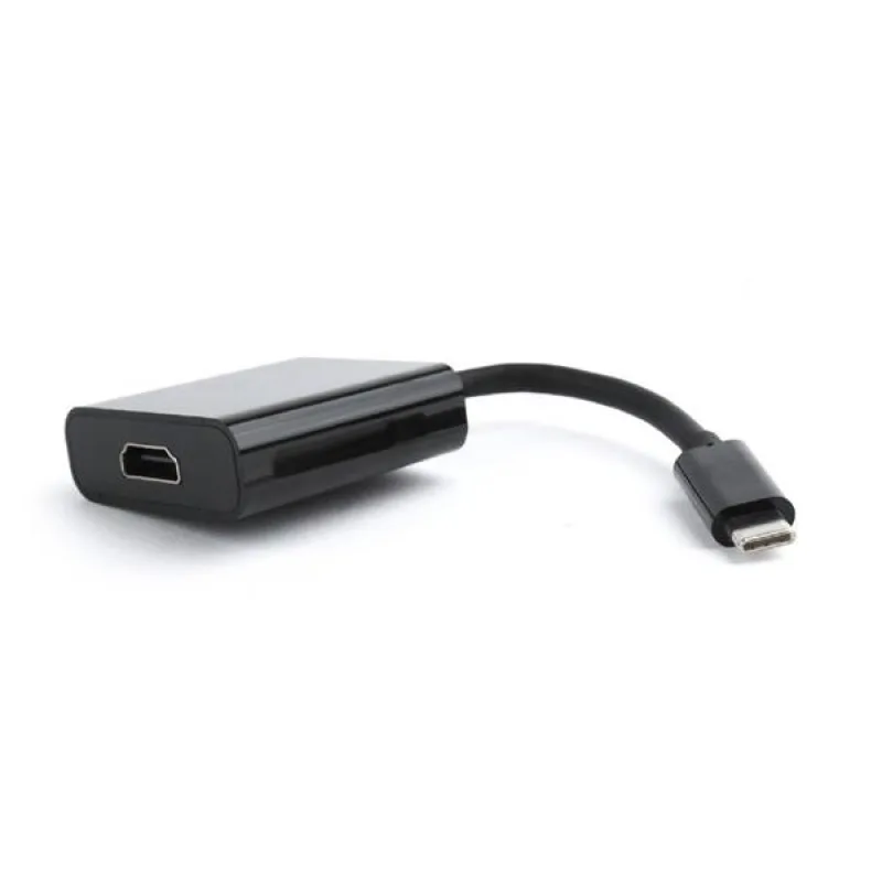 Gembird adaptér USB-C (M) na HDMI (F), 0,15m kábel, čierny A-CM-HDMIF-01