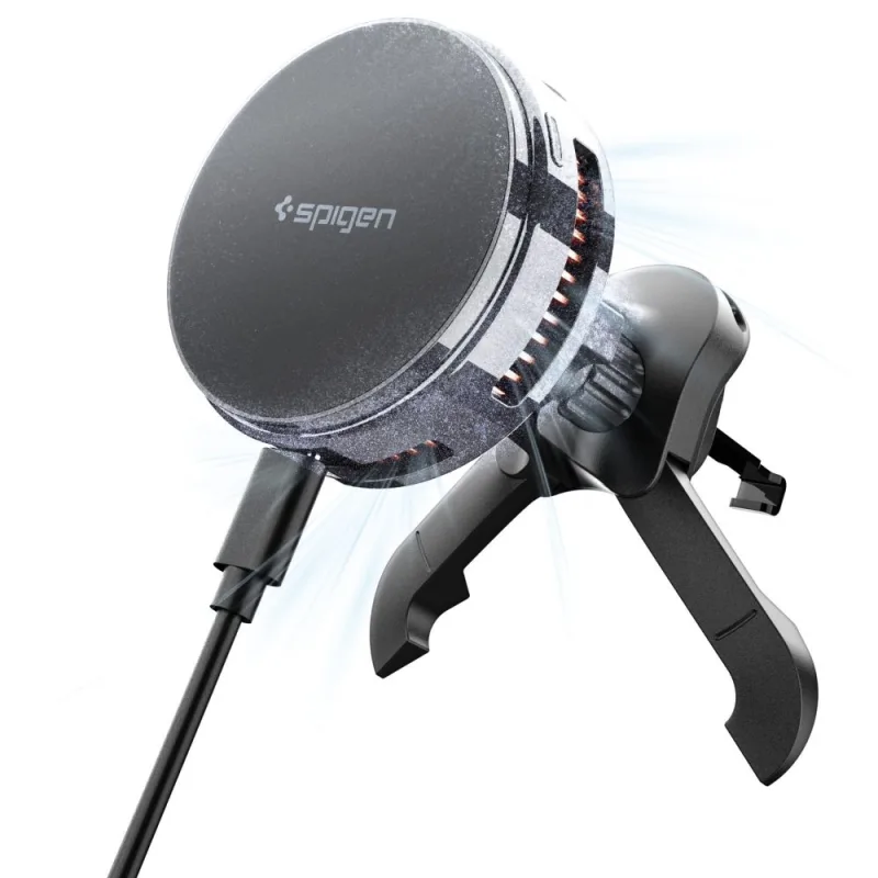 Magnetický držiak vzduchového ventilu do auta Spigen Essential EV25MFAQ MagSafe – čierny