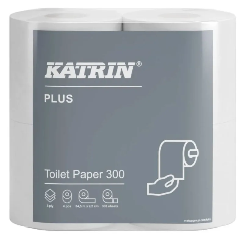 Katrin toaletný papier 4x300 útržkov 4x34 5m 3-vrstvový