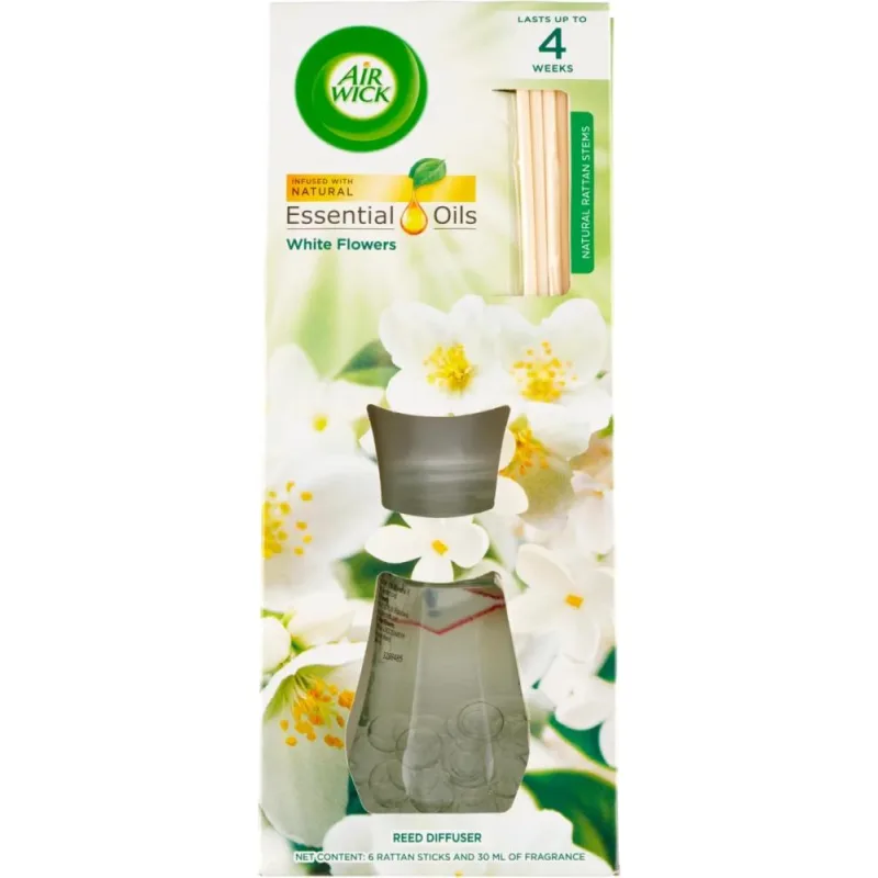 Air Wick Essential Oils Vonné tyčinky biele kvety 30 ml