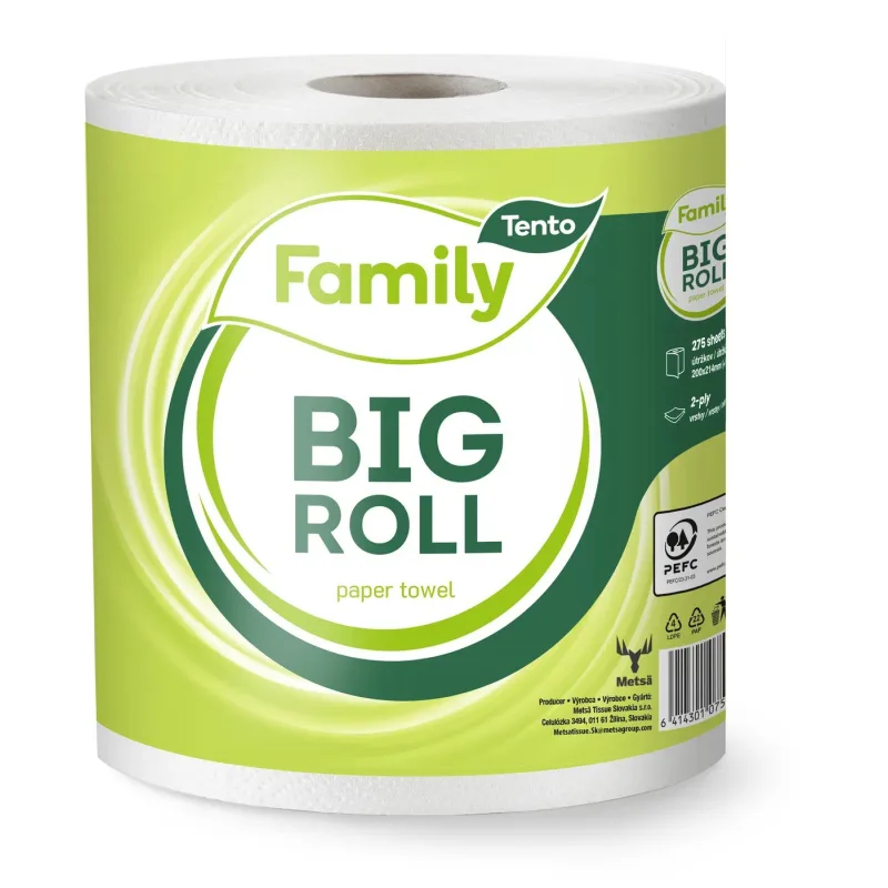 TENTO Family Big Roll papierové utierky 2 vrstvy, 275 útržkov, 55m
