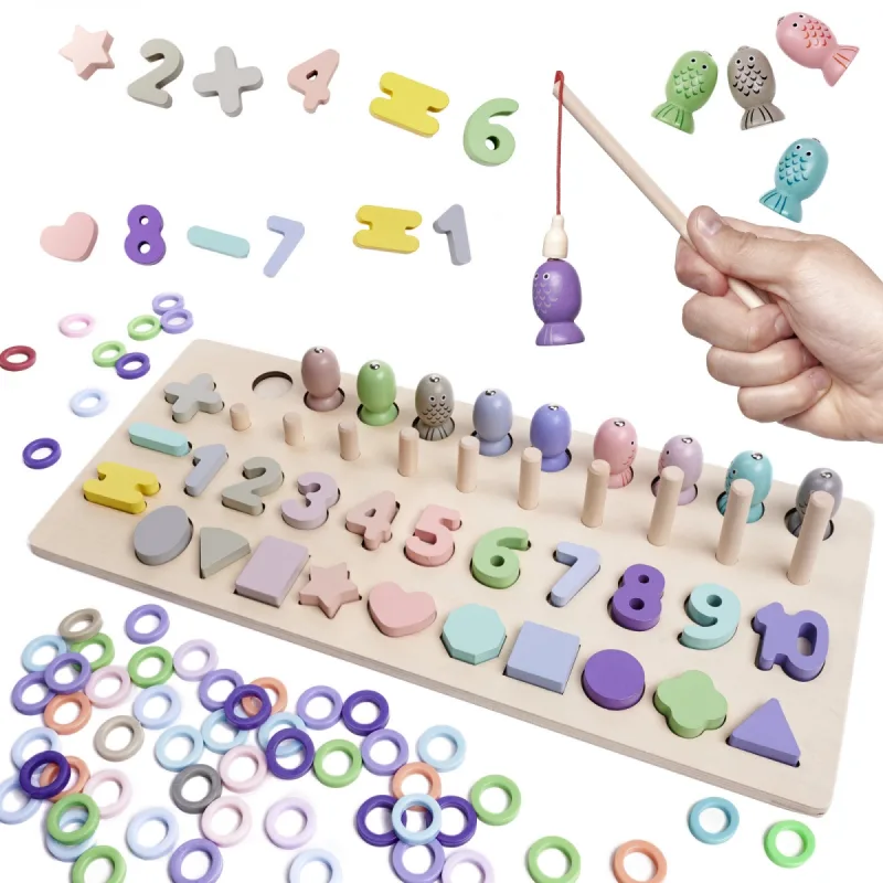 KIK Chytanie rybičiek s edukačnou doskou drevo