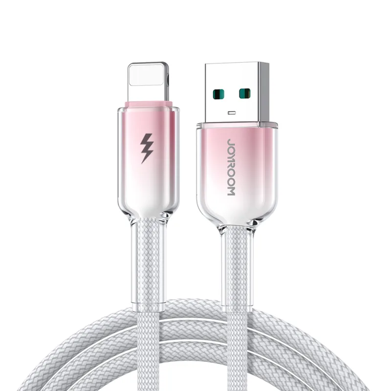 Joyroom S-A42 Crystal-Clear Series 3A USB-A - Lightning kábel 1,2 m - biely