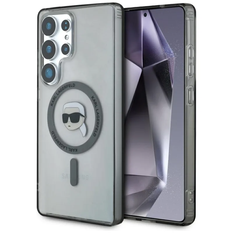 Puzdro Karl Lagerfeld Button Karl Head Printed Logo MagSafe Samsung Galaxy S25 Ultra black
