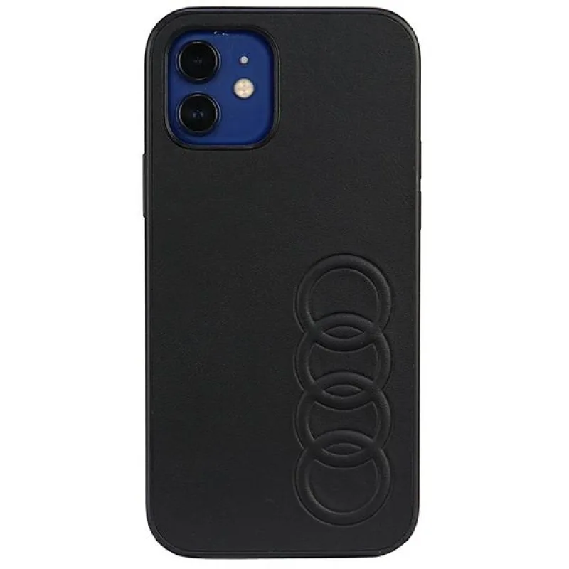 Pevné puzdro Audi Synthetic Leather iPhone 12/12 Pro 6,1" čierne/čierne AU-TPUPCIP12P-TT/D1-BK