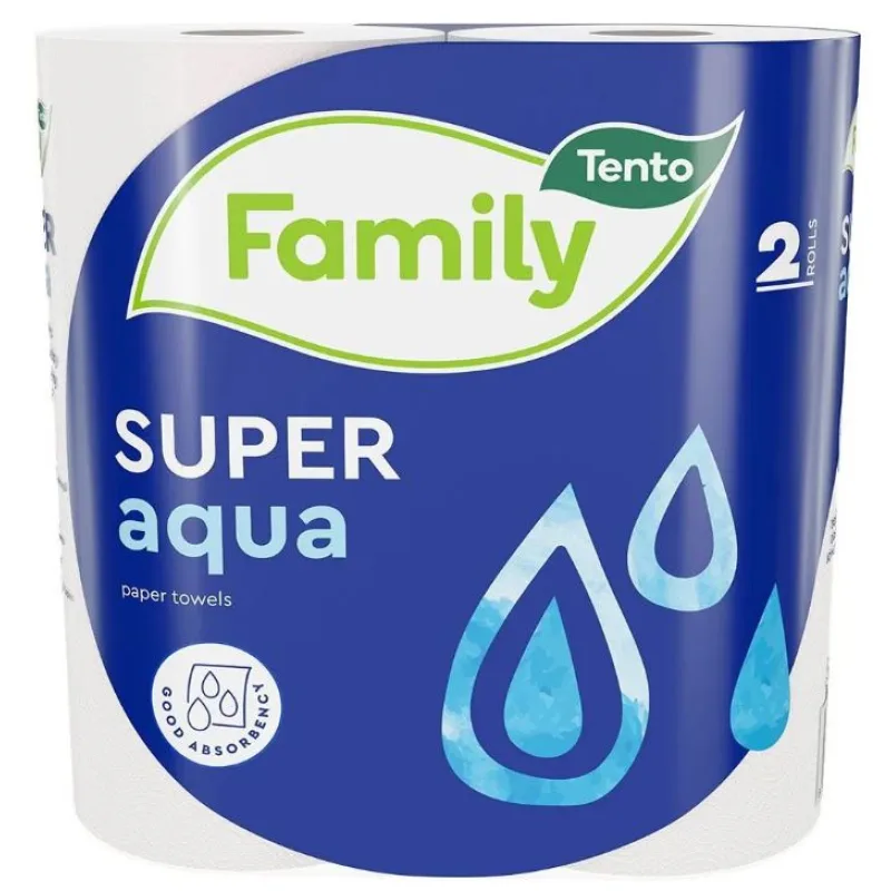 TENTO Family Super Aqua papierové utierky 2 vrstvy, 2 rolky, 45 útržkov