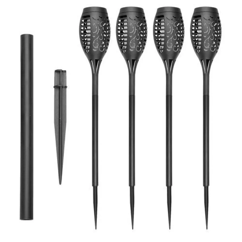 ISO Solárna záhradná lampa - sada 4 lámp