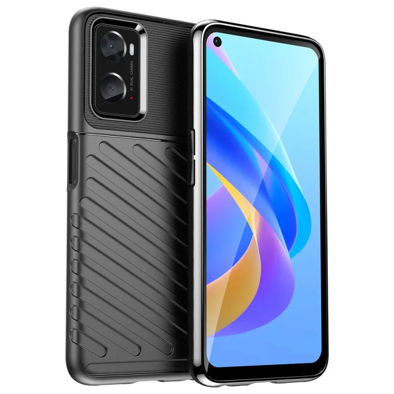 Thunder Case flexibilný pancierový kryt pre Oppo A76 / Oppo A36 / Realme 9i čierny
