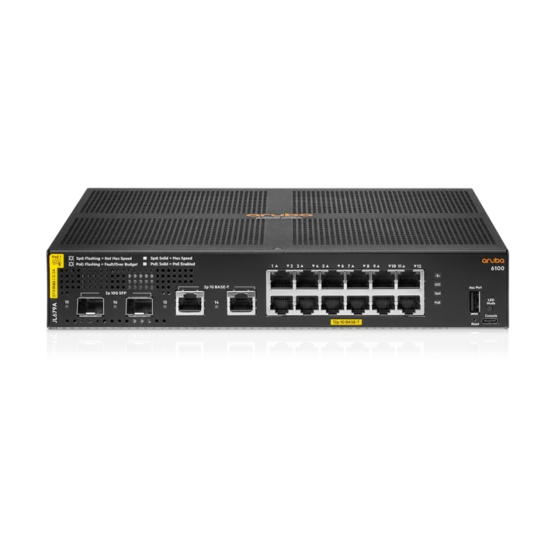 Aruba 6100 12G CL4 2SFP+ 139W Switch JL679A#ABB