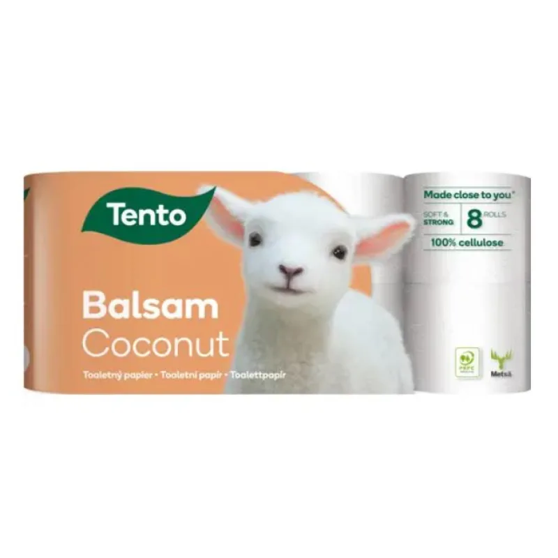 TENTO Balsam Coconut toaletný papier 8 ks 3-vrstvový