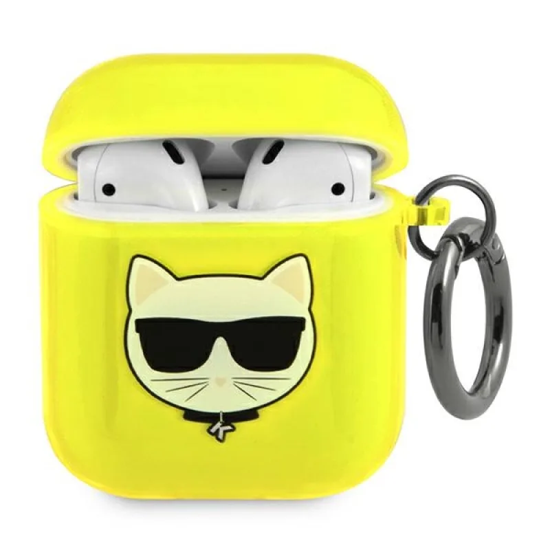 Karl Lagerfeld Choupette Case pre AirPods 1/2 - žlté