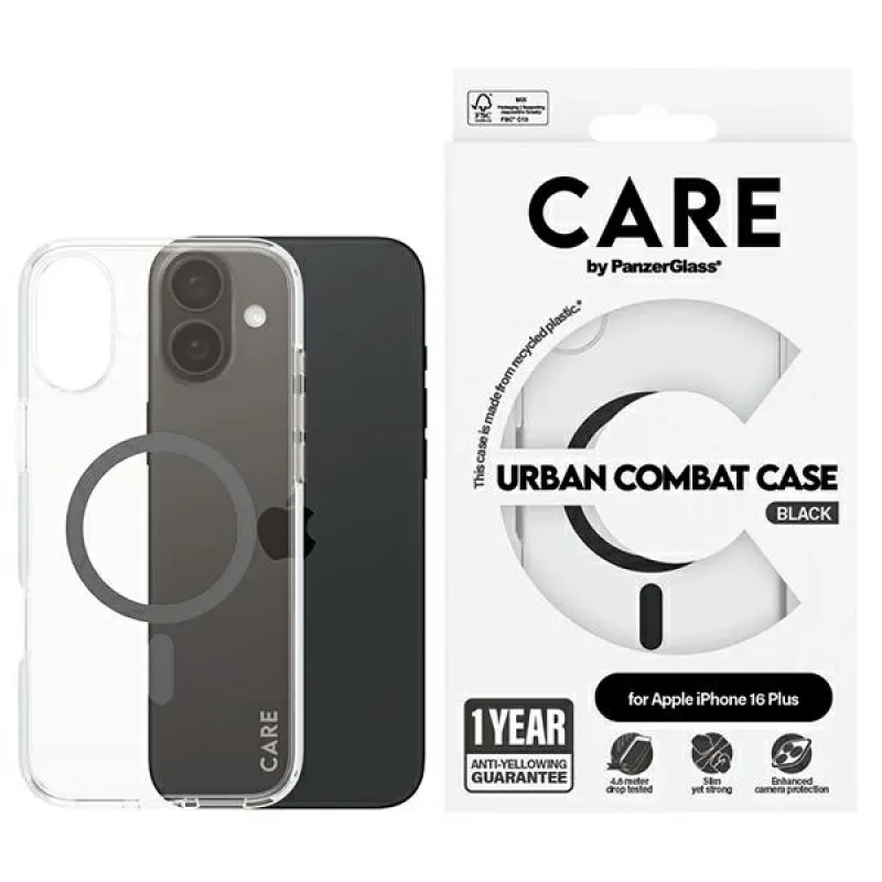 CARE by PanzerGlass Flagship Case iPhone 16 Plus 6,7" čierno/čierna MagSafe 1347