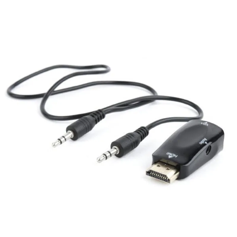 Gembird adaptér HDMI (M) na VGA (F) + 3.5 mm audio (M na M), single port,…