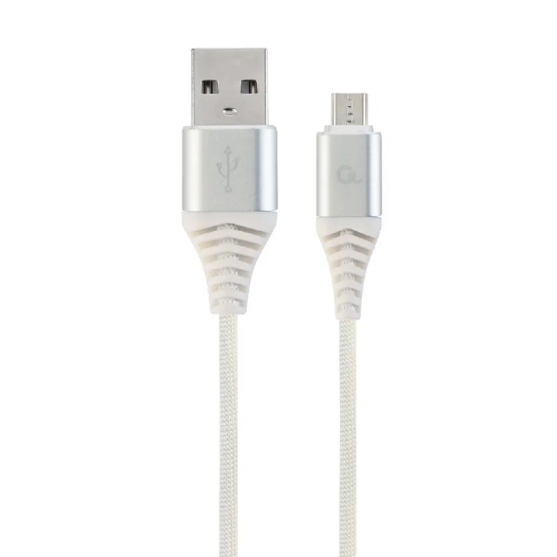 Kábel CABLEXPERT USB 2.0 AM na MicroUSB (AM/BM), 2m, opletený, bielo…