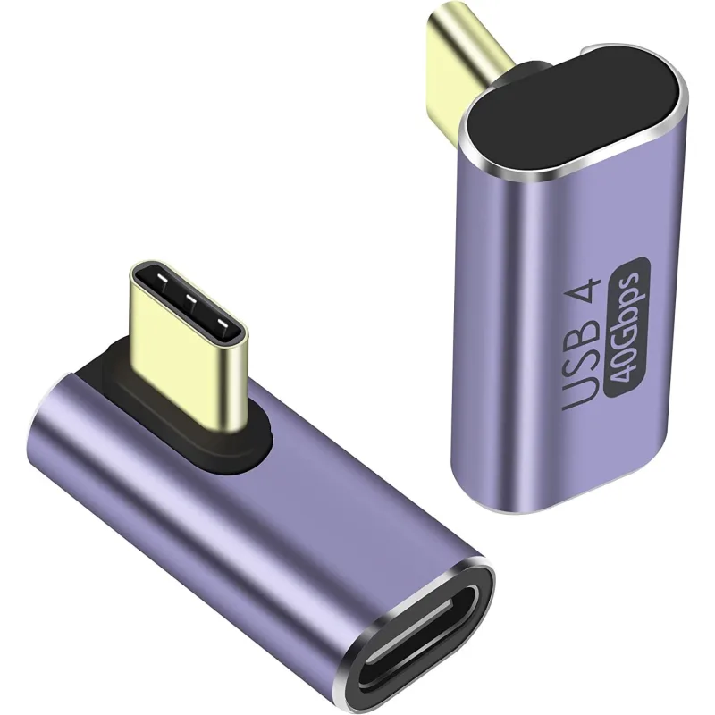 PremiumCord Adaptér USB-C na USB-C, USB 4.0, zahnutý 90° kur31-41