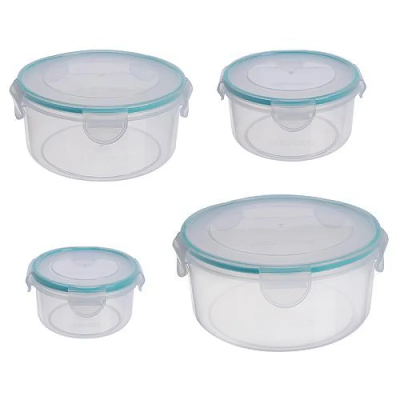 MagicHome dóza Lunchbox set MB07, sada 4 ks, 400/800/1500/2300 ml, okrúhla, Clip