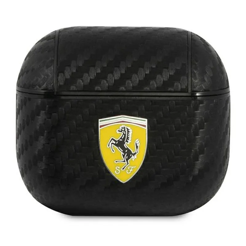 Kryt Ferrari FESA3CABK AirPods 3 black/black On Track PU Carbon